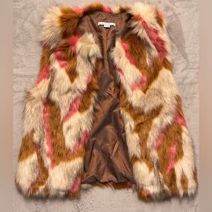 AlphaMoment Multicolor Faux Fur Vest